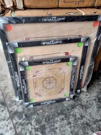 Carrom Board 20 - Wooden, Small Size 20/20 | Black & Brown Color, Indoor Board Game
