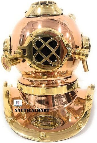 Diving Helmet Wooden Display Base - 18 Inch Stand For Nautical Decor