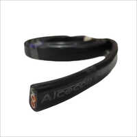 4 Sq Submersible Flat Cable - Solid Round Aluminium Conductor, Low Voltage, Black Plastic Shield And Jacket, 2 Year Warranty | Ideal For Industrial, Power Station, Railway, Telecommunication, Underground Applications
