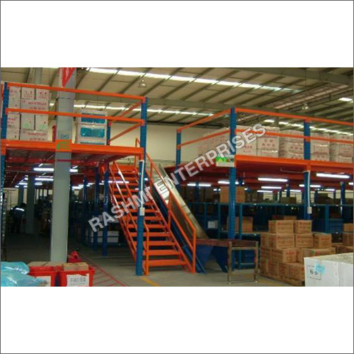 Warehouse Mezzanine Floor - Color: Orange & Blue