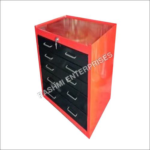 Steel Tool Trolley - Color: Red