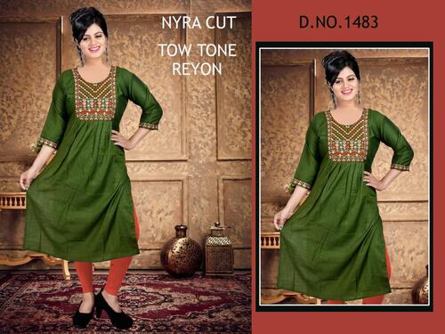 NYRA CUT KURTIS WITH EMBROIDERY