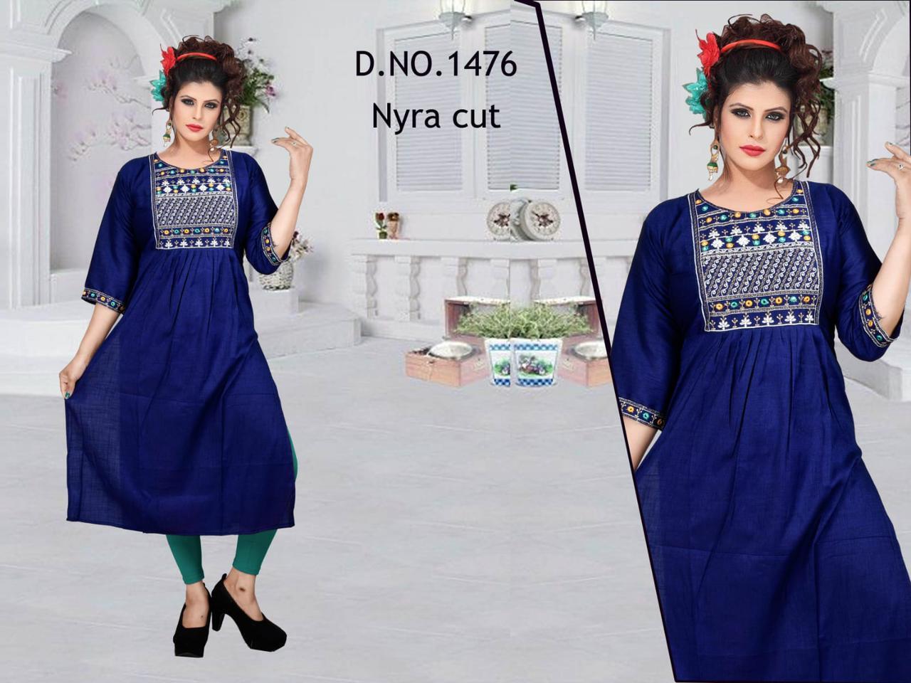 NYRA CUT KURTIS WITH EMBROIDERY