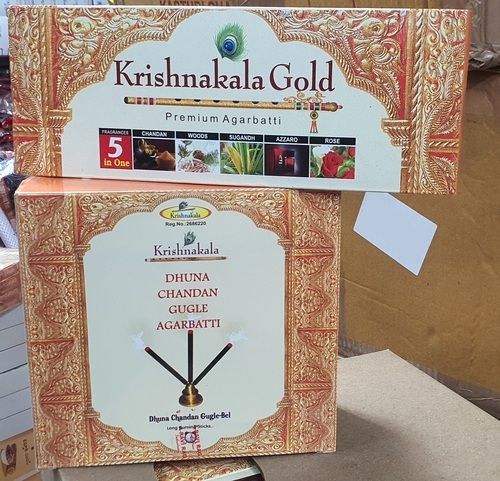 Krishanakala Gold 5 in 1 Agarbathi and Dhuna chandan agarbathi Combo Pack