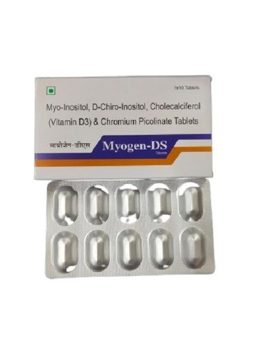 Myo-Inositol D-Chiro-Inositol क्रोमियम पिकोलिनेट और विटामिन D3 टैबलेट (मायोजेन)