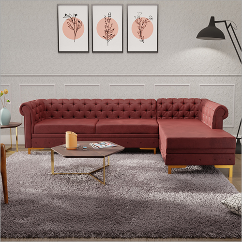 Sofa Set - Solid Wood with Soft Shiny Fabric | Customizable Modern Design, Eco-Friendly, No Assembly Required