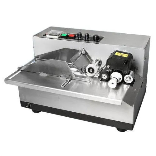 Grey Stainless Steel Automatic Batch Coding Machine