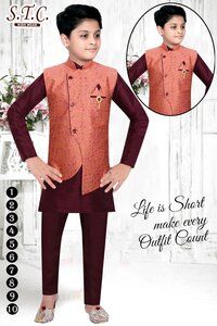 kids ethnic jacket kurta suit