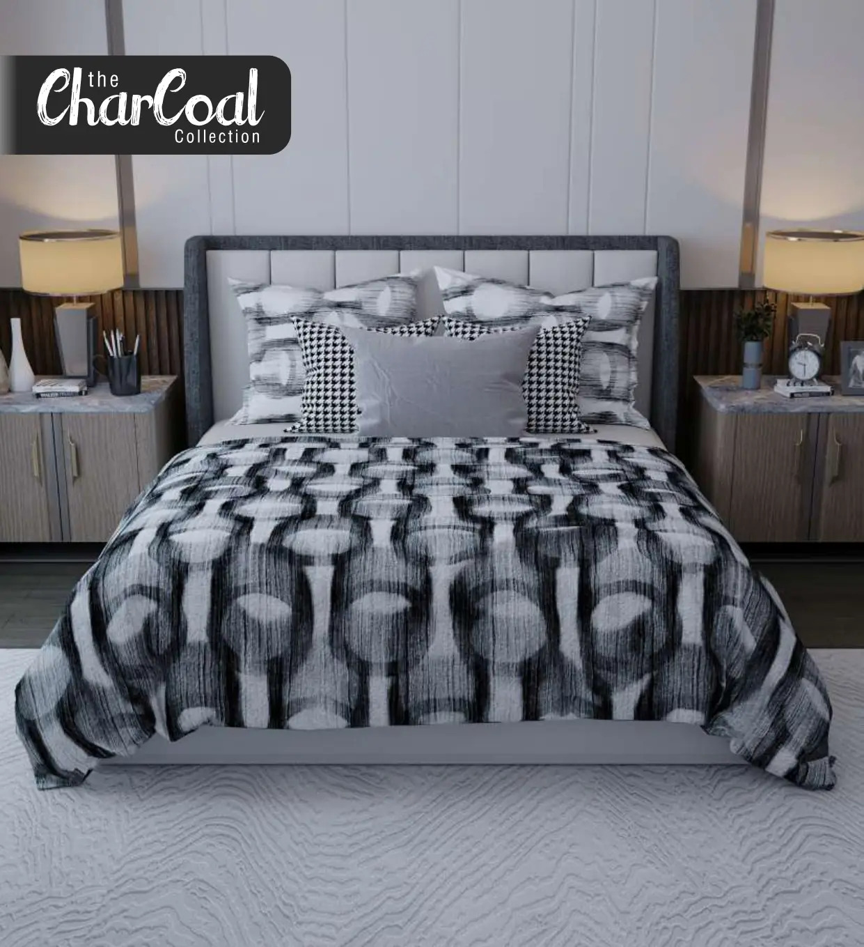The Charcoal Collection pure cotton bed sheet