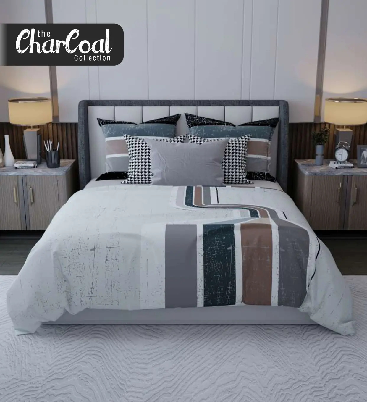 The Charcoal Collection pure cotton bed sheet