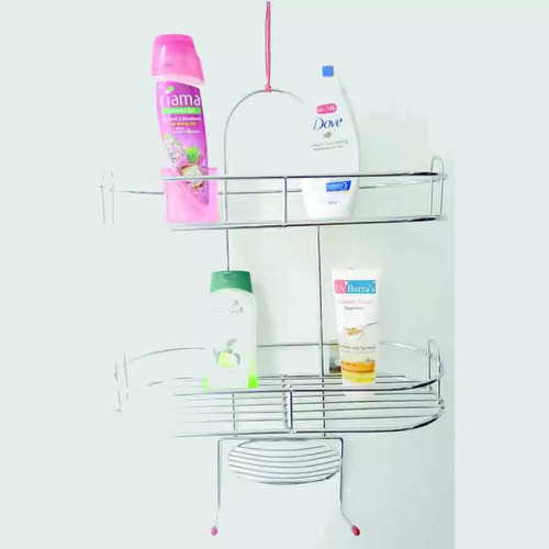 Silver Multipurpose Bathroom Shelf