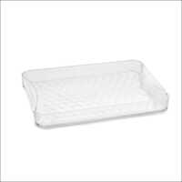 Polished Plastic Serving Tray With 6 Glass Set