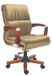 Mid Back Leatherette Brown CEO Chair