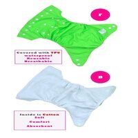 baby button diaper plain - green