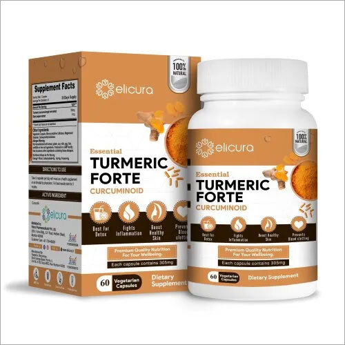 Curcuminoids Capsules - Elicura Turmeric Forte (60 Veg Capsules)