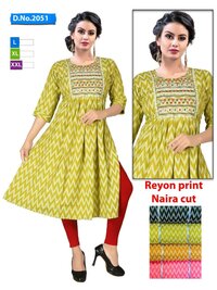 rayon nyra cut kurti