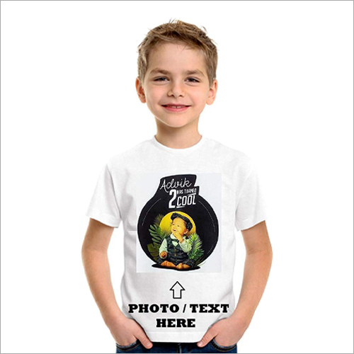 White Kids T Shirt Printed