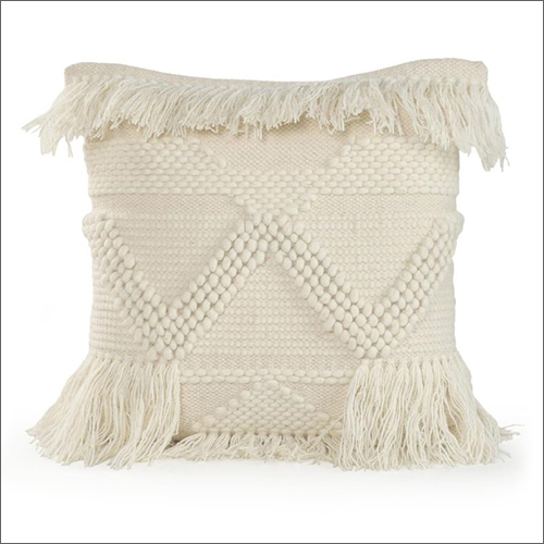 Cream Handwoven Cushion
