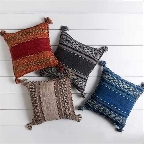 Designer Multicolour Handwoven Cushion
