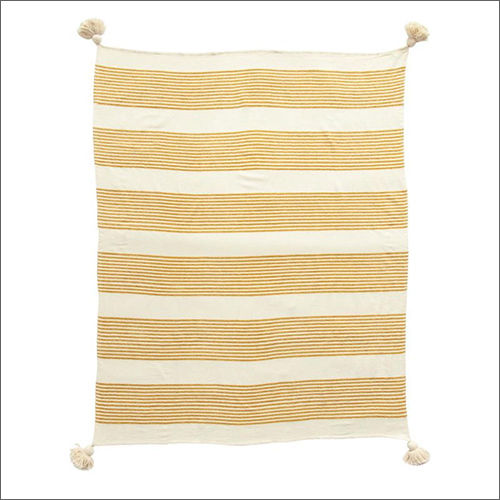 Cream Striped Cotton Handwoven Throws