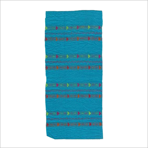 Sky Blue Cotton Woven Fabric - Cotton Jacquard with Embroided Pattern | Ideal for Garment Industry, Washable and Stylish