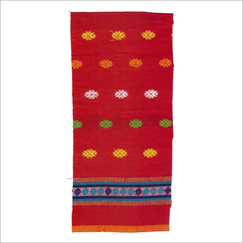 Unstitched Cotton Jacquard Fabric - Cotton Red Color Embroidered Pattern | Washable Fabric for Garment Industry Use Elegant Design