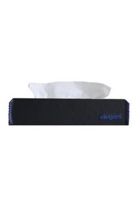 Nappa Leather Tissue Box - 22x12x5 Cm, Black | Quirky Embroidered Design, Durable Material, Easy Cleaning, Stylish For Car & Home