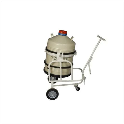 White Tilting Trolley For Liquid N2 Container