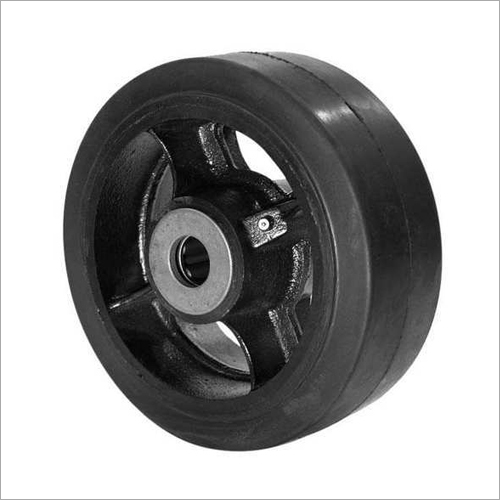 CI Rubber Wheel - Nylon Material, As Per Client Requirement Size, Black Color | Round Shape