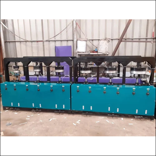 Automatic Areca Leaf Plate Making Machine - 3000 Pcs/min Production Capacity | Semi-Automatic, Hydraulic Power Source, Blue & Black Finish, 1 Year Warranty