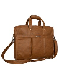 Cosmus Signet Tan Leather Laptop Messenger Office Bag