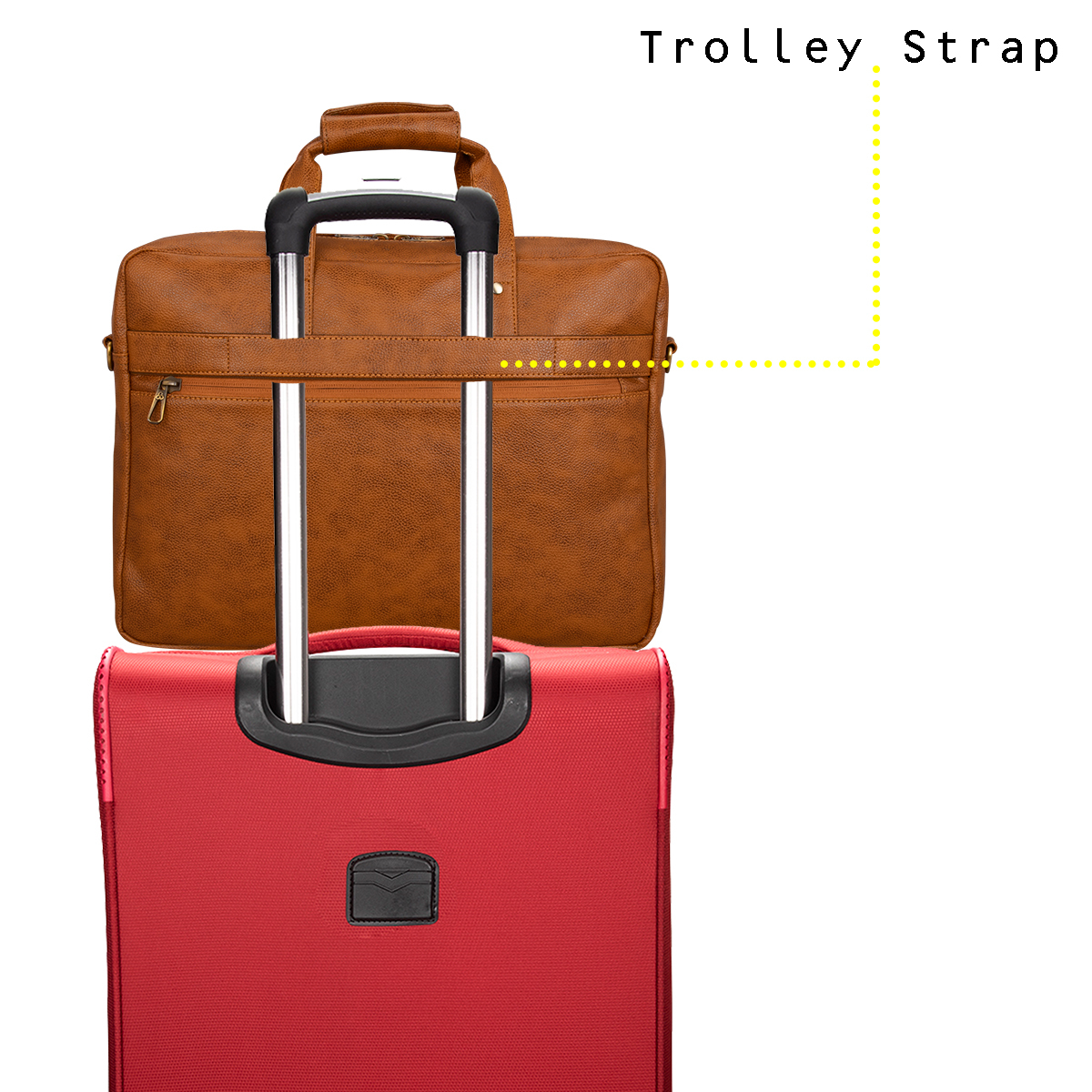 Cosmus Signet Tan Leather Laptop Messenger Office Bag