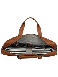 Cosmus Signet Tan Leather Laptop Messenger Office Bag