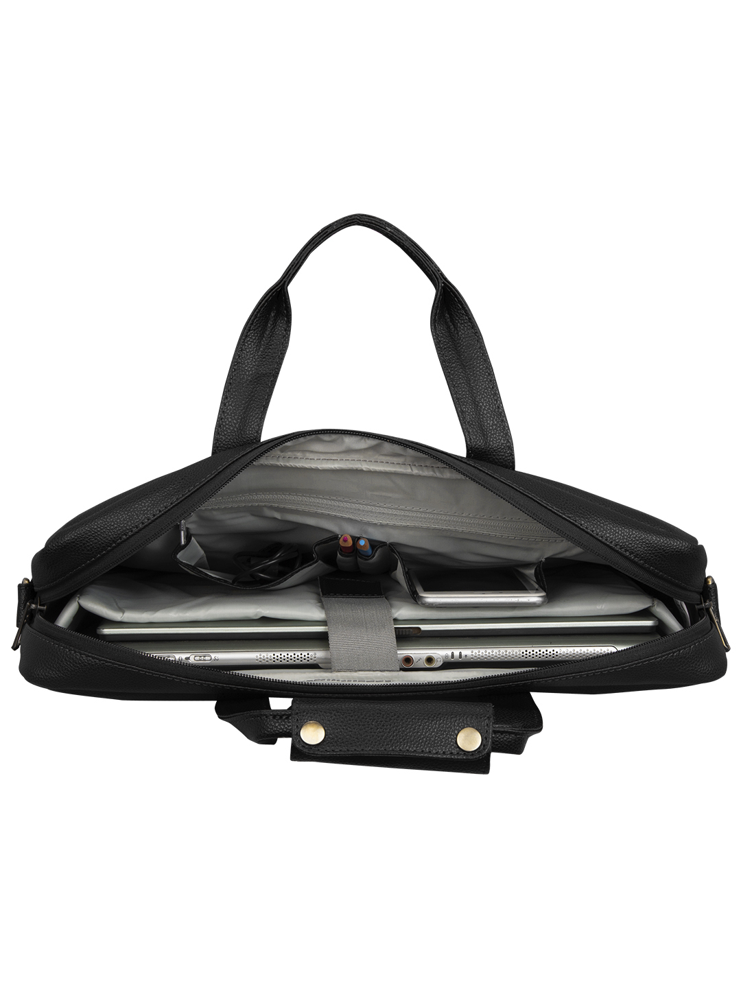 PU Leather Laptop Messenger Office Bag Cosmus Signet Black