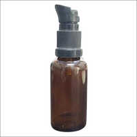 18mm Cream Pump With Amber Glass Bottle - Color: Transparent