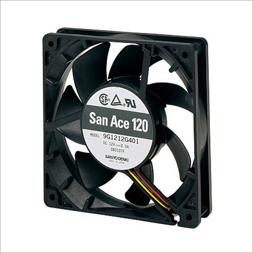 9G1212H401 Sanyo Denki Cooling Fan - 12 Volt, 4000 RPM, 7-Blade Black Air Cooling Fan | 2-Year Warranty, Electrical Power Source, No Remote Operation