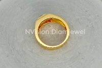 Round Natural Diamond Solitaries Yellow Gold Men's Ring