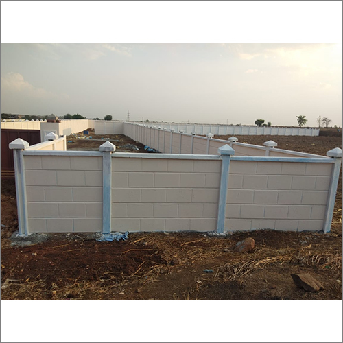 Godown Compound Wall - Polished Cement/Concrete , Durable Design for Commercial Use and Long Service Life