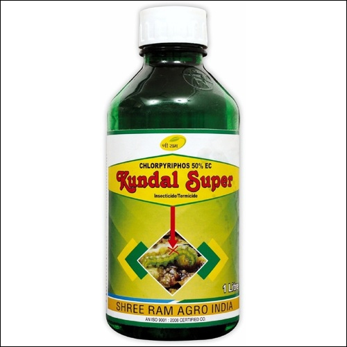 Chlorpyrifos Super 50% EC - Insecticide for Rice and Cotton | 500 ml./Acre Dosage, Contact and Stomach Action, Effective Against Stem Borer and Leaf Roller, High Purity 98%-100%