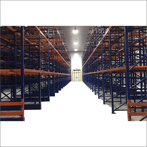 Industrial Cold Storage Rack - Mild Steel, Adjustable Dimensions , Orange-Blue Finish for Versatile Pallet Storage Solutions