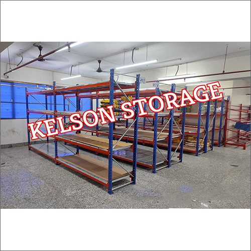 Mild Steel Heavy Duty Racks - Mild Steel Material, Rectangle Shape, Orange-Blue Color | Ideal Storage Solutions for Industries, Warehouses, and Garages