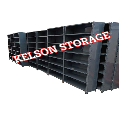 Industrial Slotted Angle Racks - Mild Steel, 12 Foot Height, Grey Color | Durable Design for Industrial Usage
