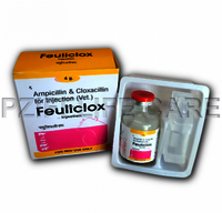 Liquid Ampicillin And Cloxacillin For Injection Feuliclox - Ampicillin Sodium, Cloxacillin Sodium, Liquid Injection | Broad-spectrum Antibiotic, Iv/im Use, Glass Vial With Sterile Water