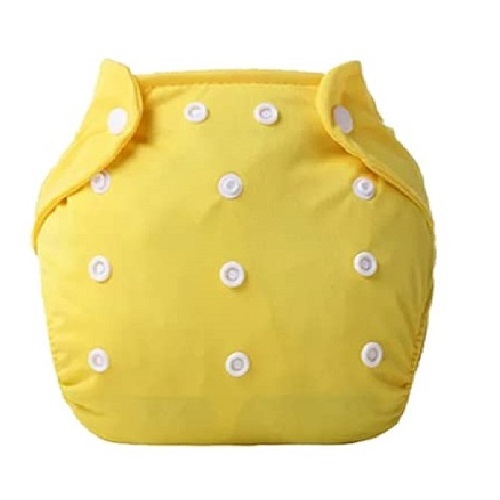 baby button diaper plain - yellow