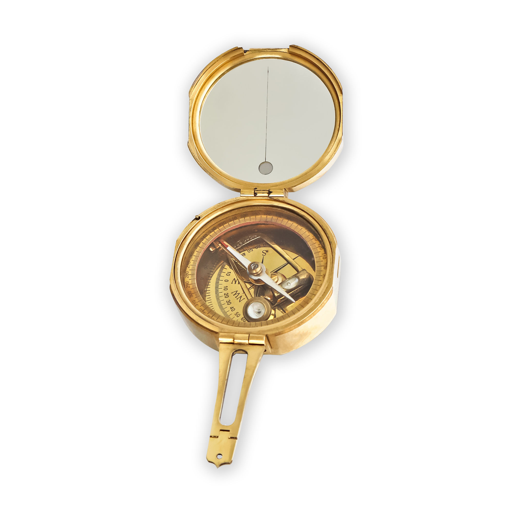 Marine Brass Brunton Compass with Wooden Box