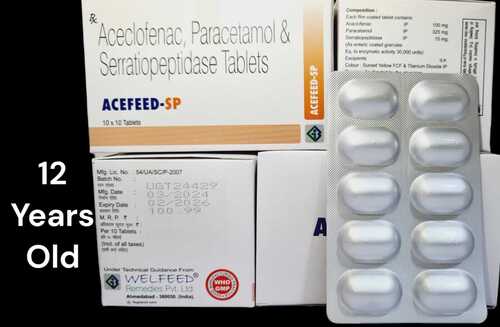 Aceclofenac And Paracetamol Serratiopeptidase Tablet - Drug Type: General Medicines