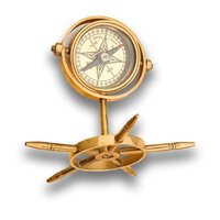Brass Vintage Maritime Gimble Compass with wheel stand