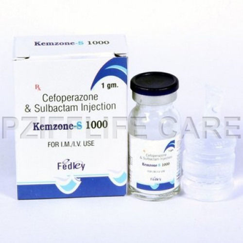  इंजेक्शन के लिए सुल्बैक्टम के साथ तरल सेफोपेराज़ोन KEMZONE S 1000MG 