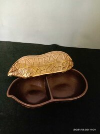 Aluminium Peanut Platter in Gold Finish Dry Fruit Tray Serving Tray Snack Tray Gift Item