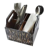 Marble Design Four Rack Wooden Cutlery Stand